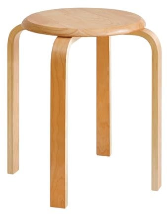 IBUYKE Stapelhocker-Massivholz Hocker Hausbank Holzhocker Mode Kreative Hocker Moderne Esstisch Hocker Erwachsene Esszimmerhocker Natur 40x44x33cm RF-752