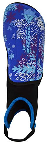 Vizari Frost 2 Fußball-Schienbeinschoner für Kinder - Vielfältige Größen, leicht, mit Knöchelschutz. Stilvolles Design, Blau/Violett, XXS