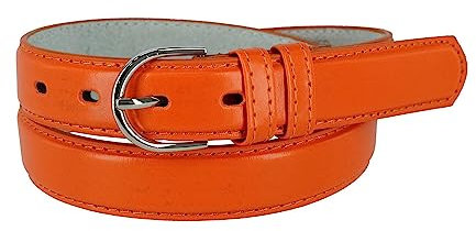 CTM Damen Ledergürtel, 3,8 cm, Orange, 48