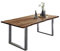 SAM Esszimmertisch 140 x 80 cm Mephisto, Baumkantentisch naturfarben, Akazienholz massiv, U-Gestell aus Metall Silber