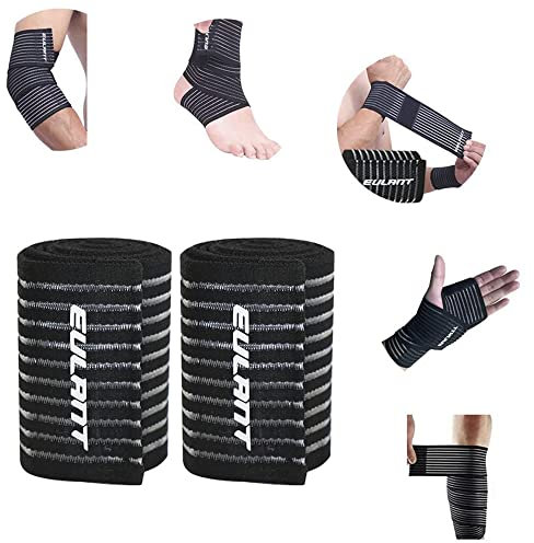 EULANT 2 Pcs Bandage 90cm, Elastikbinden/Ellbogenbandage/Elastisch Handgelenk/Knie Kompressionsbandage/Knöchel Stützbandage