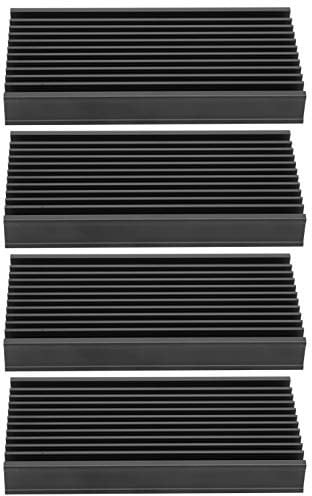 Kühlkörper, 4er-Pack Aluminium-Kühlkörper für Router/CPU/Verstärker/Netzteil/Modul/Motherboard, 50 x 12,7 x 100 mm, schwarz