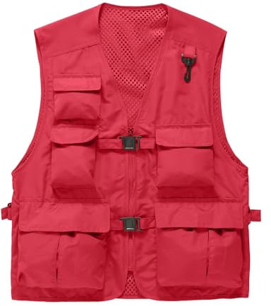 Daoba Men Women Outdoor Vest Multi Pockets Camping Fishing Photography Waistcoat Casual Outwear