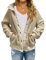 TECREW Damen-Winterjacke aus Sherpa-Fleece, Knopfleiste, lockere Passform, langärmelig, Outwear mit Taschen, Beige, S