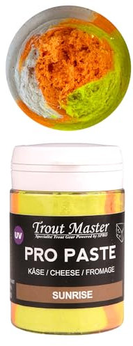 Trout Master Forellenpaste zum Forellenangeln 60g Pro Paste Teig, Farbe/Aroma:Sunrise/Käse