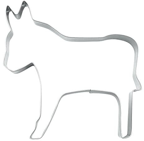 BekkiB 880703 - Ausstecher Esel - Ca. 8 cm x 7,8 cm - Keksausstecher aus Edelstahl - Spülmaschinengeeignet