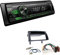 Pioneer MVH-S120UBG 1-DIN Autoradio mit grüner Beleuchtung und USB kompatibel mit Android-Smartphones inkl. Einbauset passend für Toyota Corolla 2001-2007 dunkelgrau
