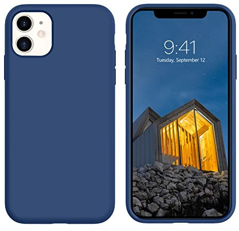 DUEDUE Coque pour iPhone 11 6.1 5G, Silicone Militaire Antichoc, Doublure Coque de Téléphone pour iPhone 11 Protection Ecran Intégrale,Toucher Confortable Anti Rayures Etui de iPhone 11, Bleu