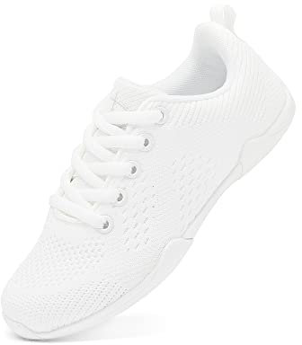 Danzcue Weiße Cheer-Schuhe für Erwachsene, leichte, atmungsaktive Cheerleading-Schuhe, Damen-Sportschuhe, athletisches Training, Cheer-Sneaker, Weiss/opulenter Garten, 37 EU