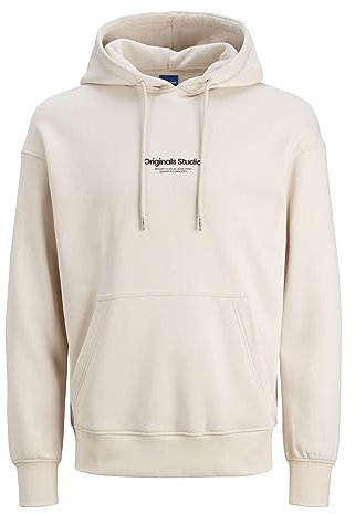 JACK & JONES Herren Hoodie Kapuzenpullover JORVESTERBRO - Relaxed Fit S-XXL, Größe:XL, Farbe:Moonbeam 12241687