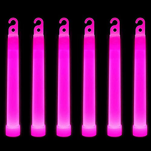 WedDecor Neon Farben Ultra Hell Fluoreszierend Leuchtstab Rohre Tragegurt Premium Fluoreszierend Stangen Licht Stäbe für Abschlussfeier, Camping, Neu Year S Eve, 6 Inches, 25pcs, Pink