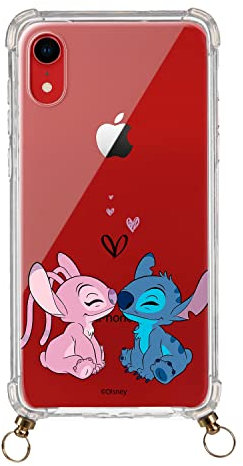Official Lilo & Stitch Kiss Clear Pendant for iPhone XR to Protect Your Mobile Phone. Choose the Case Type You Like Best with Official Disney License