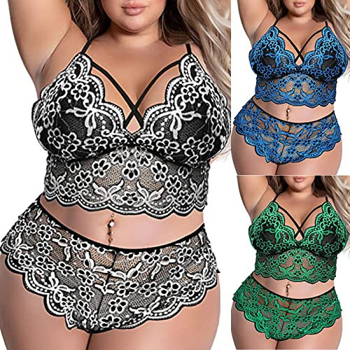 Dessous Damen Sexy Unterwäsche,Lingerie Ouvert Dessous Sets Push Up Frauen Spitze Rot Unterwäsche Babydoll Sexy Kostüm Cosplay Reizwäsche Erotisch Sleepwear Body Sexy Outfit String Tanga Bodysuit BH