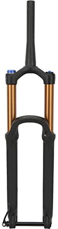 Kuuleyn Fourche Avant De Vélo, Fourche Avant, Fourche à Suspension De Vélo De Montagne De 27,5 Pouces Course De 175 Mm Fourche Avant De Vélo Conique Steerer Verrouillage Manuel Or
