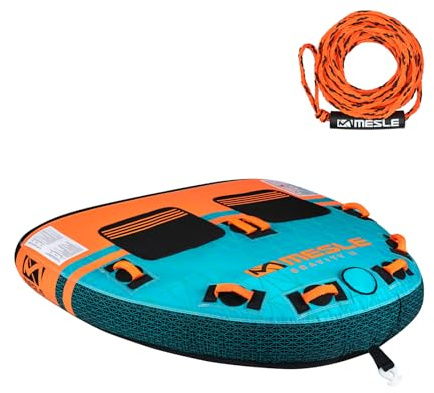 Mesle Funtube Gravity, Set mit Leine, 2-3 Personen Tube Wassersport, Wasserreifen aufblasbar, Towable Tube für Kinder & Erwachsene, Schleppring für Boot & Jetski, Wasserring