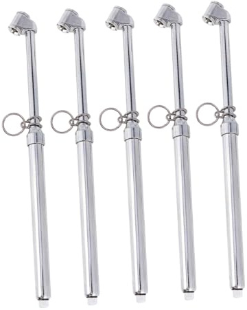 5 Piece Pencil Tire Pressure Gauge Metal Stem for Bike Tires