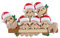 Personalisiertes Faultier-Ornament 2025, Faultier-Charakter, personalisierter Weihnachtsbaumschmuck, 6 Stück, personalisierbar, Waldtier-Dekoration