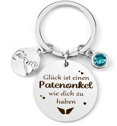 Hoosmoon Patenonkel Geschenk, Schlüsselanhänger Patenonkel, Patenonkel Fragen, Bester Patenonkel Geschenk Weihnachten Erntedankfest Neuesjahr - Glück ist einen Patenonkel wie dich zu haben