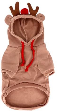 Hundekostüm Weihnachten, Weihnachtsmann Rentier Kostüm für hunde, Haustier-Elch-Weihnachtskostüm, Niedlicher Hund Weihnachtskleidung, für Kleine Hunde, Geeignet für 9–12 Pfund, L