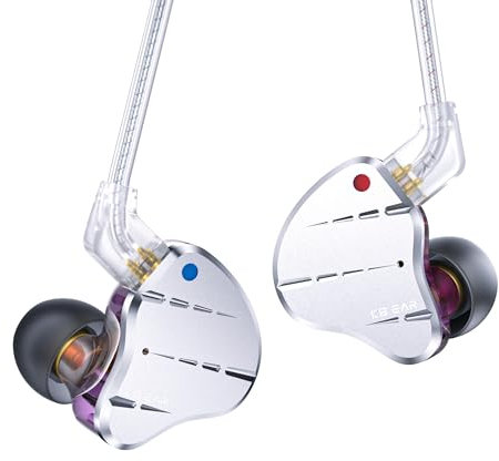 KINBOOFI KBEAR KS10 Ear Monitors Headphone, Professional Wired Earbuds Earphone, HiFi KBEAR in Ear Monitor Headphone Musician Headset IEM Headphone with Detachable 2 Pin Cable(Purple, without mic)