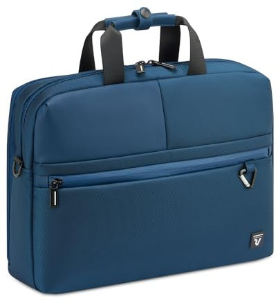 RONCATO TRIAL Borsa Messenger da Ufficio per Laptop PC 15.6'' - Cartella Borsa da Lavoro 2 Manici porta Computer Portatile Blu Notte
