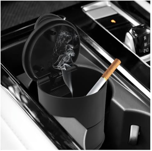 Auto-Aschenbecher mit Deckel und Großem Fassungsvermögen,Aschenbecher Auto mit Zigarettenhalter,Auto Aschenbecher Geruchsdicht Auto Zubehör Innenraum für Auto LKW SUV