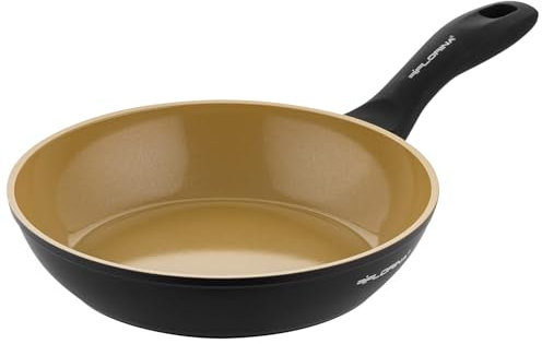 FLORINA AMVEGAN Aluminiumbratpfanne 28 cm I Hohe Haltbarkeit I Olivenöl-Keramikbeschichtung I Einfaches Kochen & Spülen I Für alle Herdarten I Originales Design