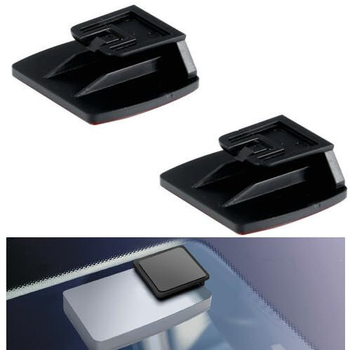 Generico Support clip adhésif pour télépéage, 2 pièces, noir système de fixation support amovible, fin avec lingette Easy Cleaner