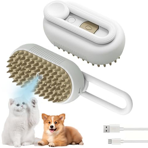 Cloud Care Katzen-Dampfbürste – Selbstreinigender Spritzkamm für langes und kurzes Haar von Katzen und Hunden