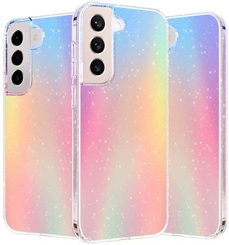 Glitzer Handyhülle für Samsung Galaxy S22 Plus Hülle Bling Sparkle, Irisierend Glitzer Handyhülle für Frauen und Mädchen, Original Ultra Dünne Leichte Stoßfest Schutzhülle Case für Samsung S22 Plus