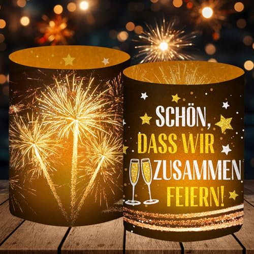 12 Windlicht Tischdeko, Deko Geburtstag Mann Frauen Junge, Geburtstagsdeko Tisch, JGA Polterabend Hochzeitstag Gartenparty Babyparty Kindergeburtstag Deko Set, Celebration, für Teelichter/Kerzen