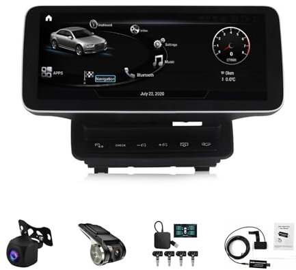 12.5 Pulgadas HD Pantalla Táctil Android 14 Yihyati Radio Coche Para Audi Q7 2005-2015 Bluetooth 2 DIN Autoradio Con CarPlay AHD Cámara Trasera GPS Navegación Control En El Volante(MMI 2G,W400 8+256G)