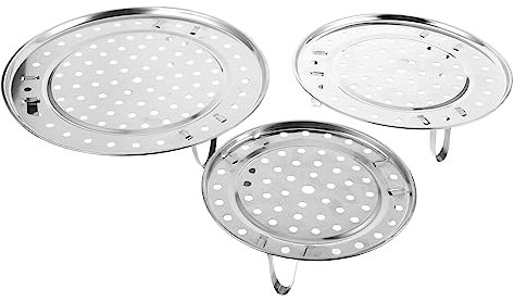 GRIRIW 3er Set Dampfgarer Dampfgitter Aus Edelstahl 20cm/22cm/24cm Rack Für Kochtöpfe Dämpfgeschirr Für Gemü Brot Gnocchi Und Mehr