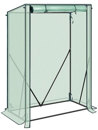 WOLTU Foliengewächshaus Tomatengewächshaus, PE-reissfeste, wasserdichte Plane mit Rolltor, für Garten, Terrasse, Hinterhof, 100x50x150/136cm, Grün
