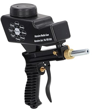 Fdit Sandblaster-Pistole, 90 PSI-Betriebs Druck 600ccm Tank Kapazität Sand Sands Trahl Pistole Werkzeugs Atz für Glas Ätz Farbe Entfernung (BLACK)