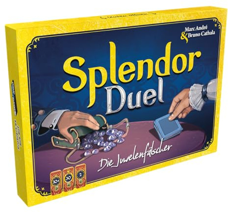 Asmodee, Splendor Duel – Die Juwelenfälscher, Familienspiel, Deutsch | Strategische Duell-Erweiterung mit neuen Karten, Edelsteinen und Optionen für 2 Spieler, 30 Minuten, Brettspiel ab 10 Jahren