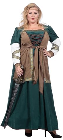 WILBERS & WILBERS 320470 - Wikinger Kostüm Damen, langes Wikingerkleid für Mittelalter Kriegerin, Karneval, LARP