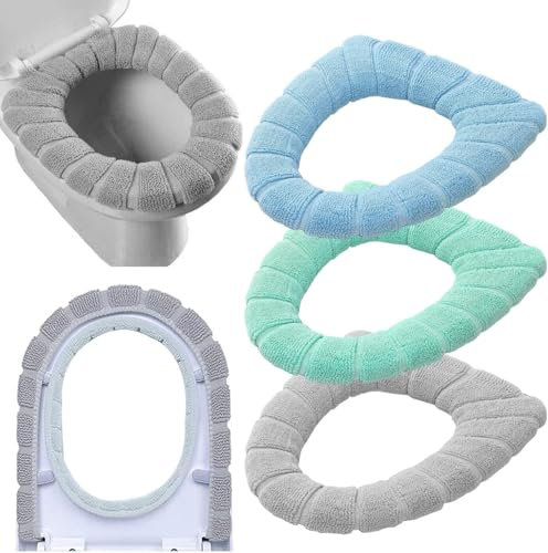 Guojanfon WC-Sitzbezug für Badezimmer, weich, Dicker, wärmer, dehnbar, waschbar