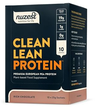 Vegan Protein Powders by Nuzest - Clean Lean Protein - Rich Chocolate - Plant Based Pea Protein Shake - Low Calorie & Low Carb - Gluten Free - Dairy Free - 25g x 10 (10 Servings)