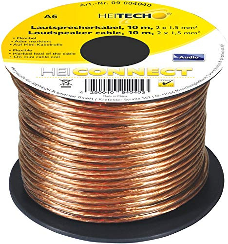 HEITECH Lautsprecherkabel, 2 x 1,5 mm², Länge ca.10 m