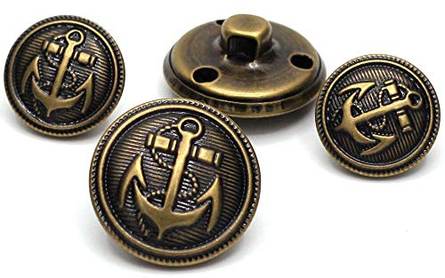 11 Pcs Antiqued Brass Metal Blazer Button Set - Fashion Sewing Shank Buttons for Blazer, Suits, Coat, Uniform, Jacket