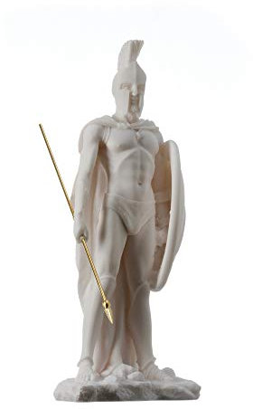 Leonidas Statue griechischer Spartanischer König Skulptur Figur Alabaster, 24 cm