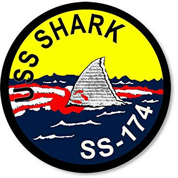 Sticker-Designs 10cm! Klebe-Folie Wetterfest Made-IN-Germany Navy USS Shark SS-174 UV&Waschanlagenfest Auto-Aufkleber Profi-Qualität! F3385