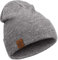 Wmcaps Classics Mütze Herren Damen, Unisex Wintermütze Beanie Leatherpatch Strickmütze, One Size, Geschenke für Männer Frauen (hellgrau)
