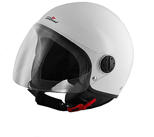 Scotland Motorcycle Dept 120001 Flash casco scooter con visiera lunga, Bianco, XL