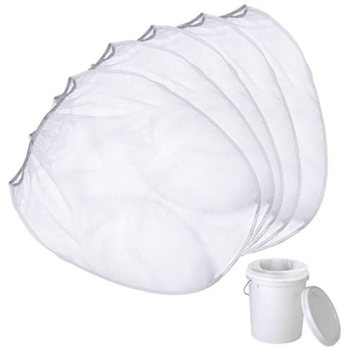 DOMUEN 5 Gallon Paint Strainer Bags, 10 Pack, Fine Mesh Filters, White, Nylon, Strainer Bag