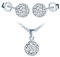 Yumilok Damen Schmuckset Shambala Kugel Anhänger Ohrstecker Halskette Ohrringe Kette Set Schmuck Set 925 Sterling Silber für Mädchen