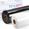 XSEINO White and Black Heat Transfer Vinyl HTV 12 x 25ft - 2Rolls HTV Vinyl for Shirts, Iron on Vinyl for Cricut & Cameo - Easy to Cut & Weed for Heat Vinyl Design
