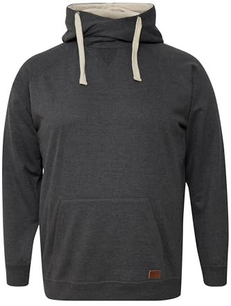 Blend BHSales Herren Kapuzenpullover Big & Tall Hoodie Vintage Pullover mit Kapuze Große Größen bis 6XL Kängurutasche Baumwollmischung Regular fit, Größe:5XL, Farbe:Charcoal Mix (200278)