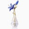 Figura Floral de Cristal Con Jarrón - Regalo Coleccionable Para Mujeres, Lirio Con Tallo de Metal Para Decoración del Hogar, Boda, Fiesta (Azul)